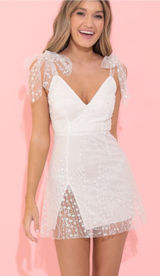 Tia Glitter White Mini Dress! NWOT!  Photo 0