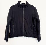 Three Dots  Quilted Zip Front Long Sleeve Black Jacket Puff Sweatshirt Size Small Photo 0