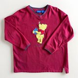 Winnie The Pooh Sweatshirt Womens Size Medium Red Vintage V Neck Crewneck Disney Photo 0