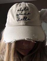 Alpha Gamma Delta Distressed Hat Photo 0