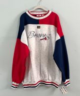 Antigua Atlanta Braves MLB  Sport Vintage Gray Embroidered Crewneck Sweatshirt Photo 0