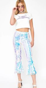 Dolls Kill Holographic Sequin Bell Bottoms Photo 0