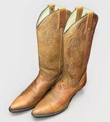 Dan Post  Vintage Brown Leather Cowboy Boots Women's 7.5 M Western Cowgirl Rodeo Photo 0