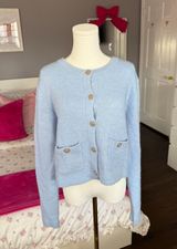 Light Blue Cardigan With Gold Buttons Size M Photo 0