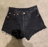 Levi’s Black Distressed Denim Shorts Photo 0