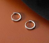 925 Silver Plated Small Hoop Earrings, 10mm Silver Hoop Earrings Photo 0