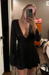 Black Silk Mini Dress Photo 0