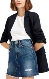 Everlane Deconstructed Denim Skirt Blue Size 25 Minimalist Quiet Luxury Bohemian Photo 0