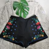 Xhilaration Boho Embroidered Black Shorts Photo 0