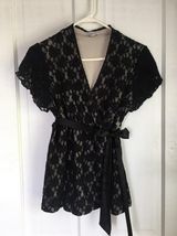 Fashion Bug Black Lace Fashion Blouse Size L Photo 0