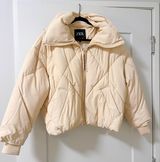 ZARA Cream Puffer Jacket Photo 0