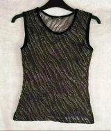 ZARA Women Metallic Meah Top Sz S Sleeveless Retro Funky Preppy Photo 0