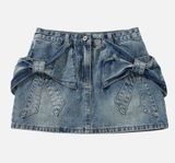 Bow Denim Skirt Photo 0