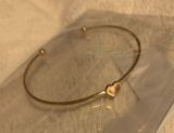 Gold heart Bangle Bracelet Photo 0
