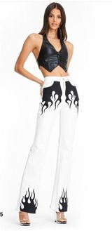 i.am.gia Black And White Flame Pants Photo 0