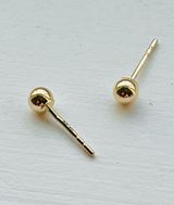 14K gold micro ball stud earrings Photo 0