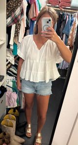 White Ruffle Top Photo 0