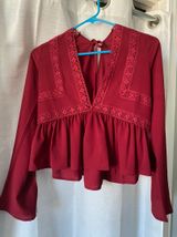 SheIn Red Peplum Top Photo 0