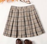 Zip Side Tartan Pleated Skirt Multiple Size XS Photo 0
