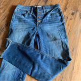 Madewell 10" High-Rise Skinny Stretch Jeans Size 28 Button Fly Frayed Hem Photo 0