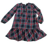 Draper James Red Green Plaid Mini Dress Fit And Flare Long Sleeve Size Large Photo 0