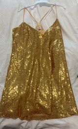 Showpo Gold Sequin Dress Mini Photo 0