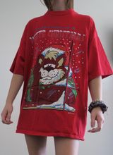 Vintage Christmas Graphic Tee Red Size XL Photo 0