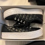 GUESS Black Leather Quilted Sneakers Photo 0