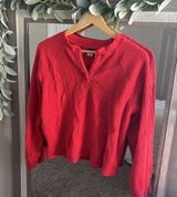 Old Navy Red Waffle Pullover Photo 0