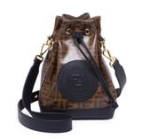 - Authentic Fendi Brown Glazed Fabric Bucket Bag Photo 0
