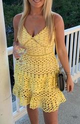 Lulus Yellow Lace Dress Photo 0