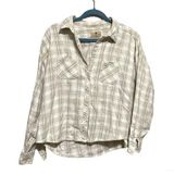 Woolrich  Cream and Tan Plaid Flannel Button Up Photo 0
