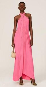 RTR sz 4 A.L.C. Rio Gown pink long maxi sleeveless halter flowly cross wrap Photo 0