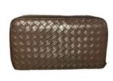 Bottega Veneta Intrecciato Weave Taupe Leather Continental Wallet Photo 0