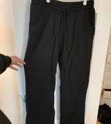ROXY NWOT Black Linen wide leg beach pant Photo 0