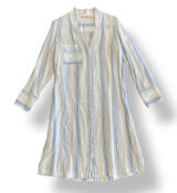 Soft Surroundings Striped Shirt Dress Womens Size M Blue White‎ Lagenlook Photo 0