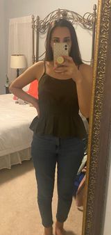 After Market Dark Green Peplum Top Photo 0