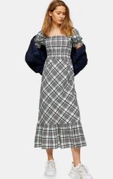 Topshop Plaid Midi Dress Photo 0