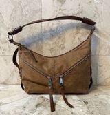 Stone Mountain Brown Faux Suede Studded Bag Photo 0