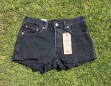 Levi’s 501 Mid-Rise Distressed Shorts Photo 0