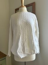 White Cotton Sweater Size XL Photo 0