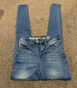 High Waisted Blue Skinny Jeans Photo 0