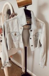 Cropped Jean Jacket Blue Size M Photo 0