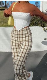 Euros Pants Yellow Check Photo 0