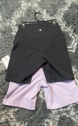 purple and black biker shorts Photo 0