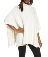 NWOT UGG Joanna Oversized Cable Knit Mock Neck Chunky Poncho Sweater Size M/L Photo 0