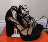 Lace up Platform Heels Black Size 6 Photo 0