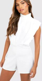 White High Neck Romper Photo 0