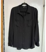 Apt. 9 Black Button Up Blouse Woman’s Size XL Photo 0