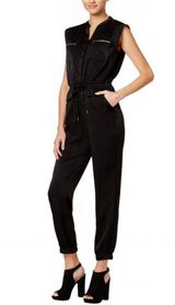 Bar III Utility Jumpsuit Large Black Photo 0